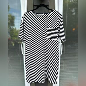 Tory Burch Navy and White Striped Dress